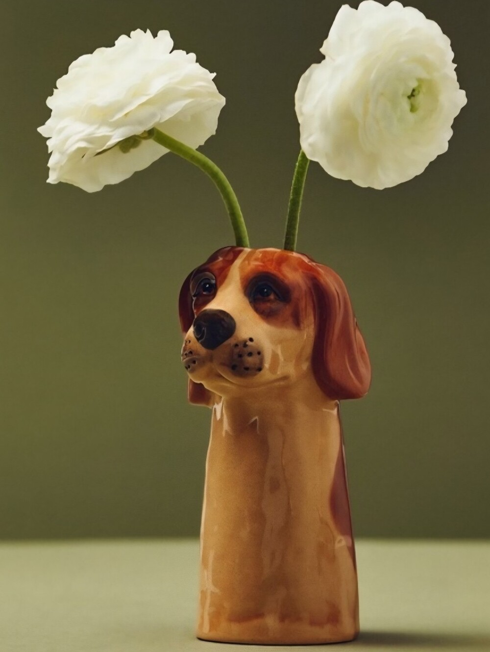 Anthropologie, Stoneware Dog Vase, "Bloodhound"